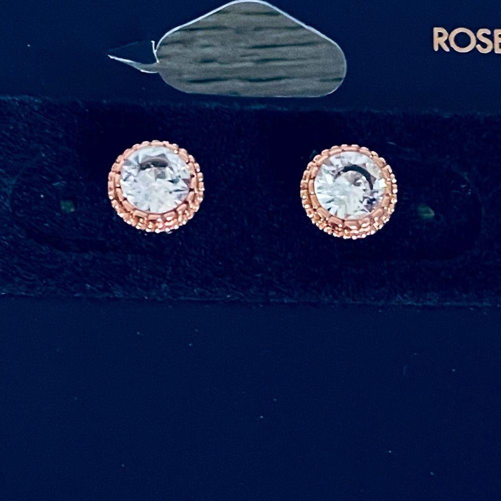 18K Gold Plated CZ Claire’s Rose Gold Stud Earrings